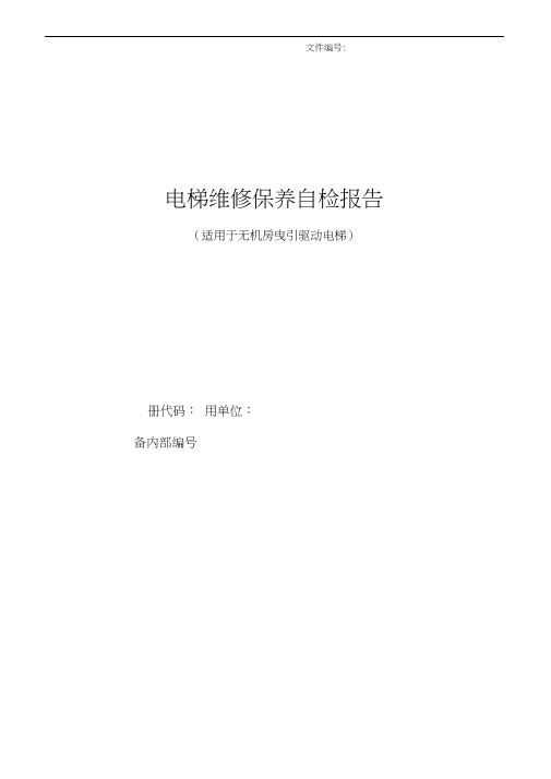 【表格范本】无机房定检自检报告
