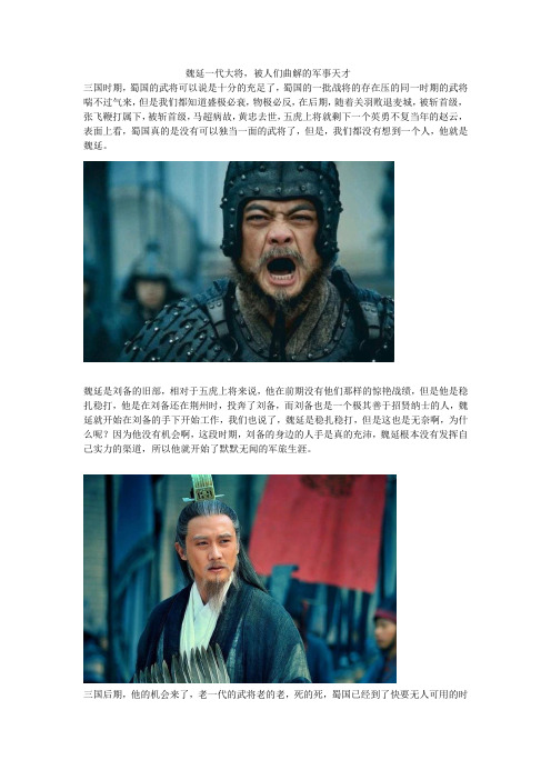 魏延一代大将,被人们曲解的军事天才