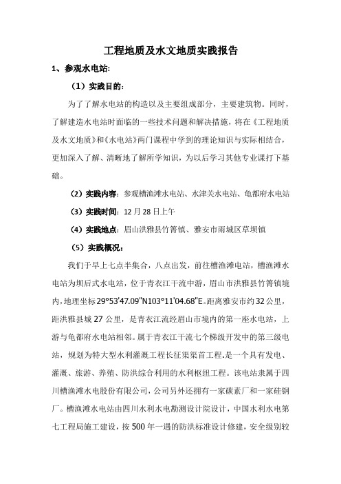 槽渔滩与峡口滑坡参观报告