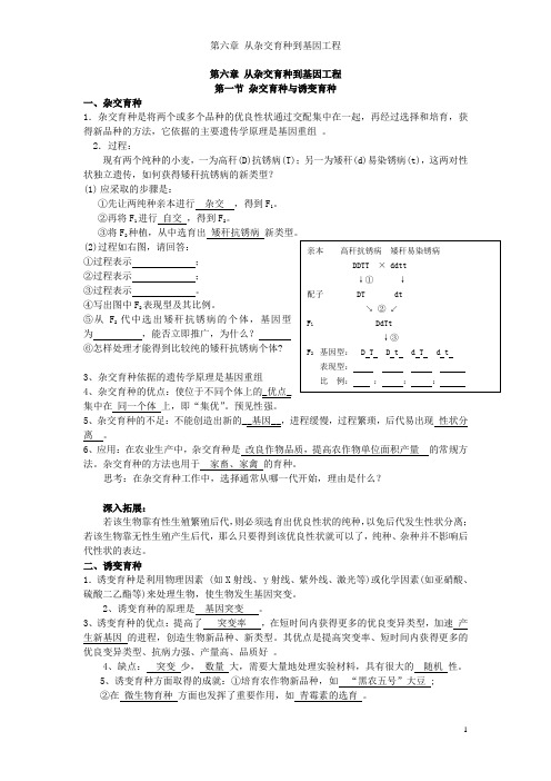 必修二第六章从杂交育种到基因工程一二节