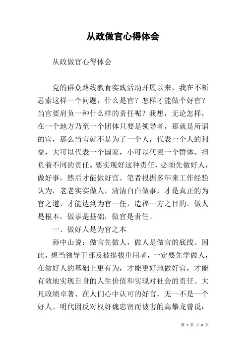从政做官心得体会