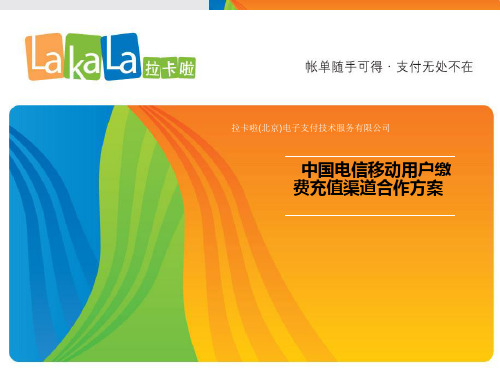 电信拉卡啦缴费充值渠道合作方案.pptx