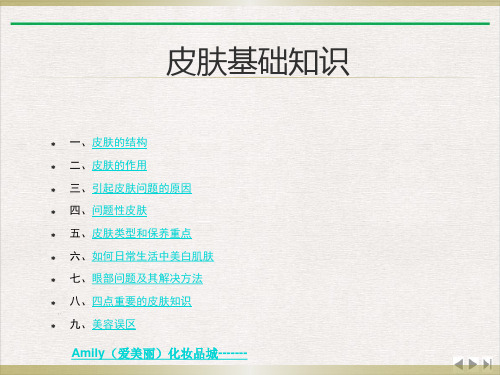 皮肤护理基础知识ppt课件ppt