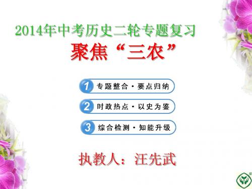 2014年中考历史二轮复习专题——聚焦“三农”