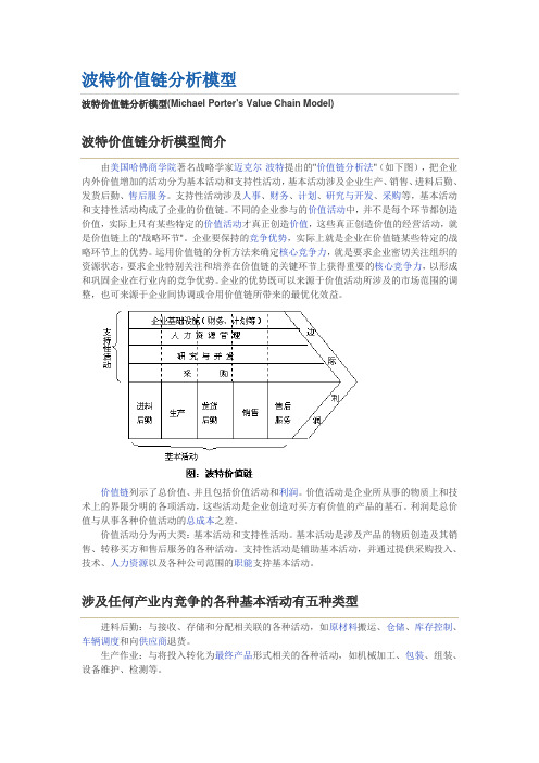 波特价值链分析模型