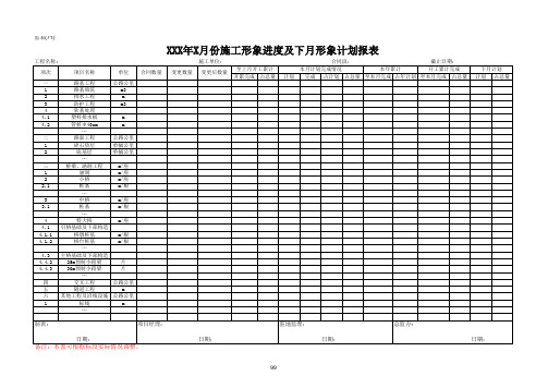 监表(71)月份施工形象进度及下月形象计划报表