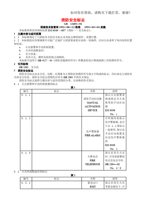 消防安全标志word版