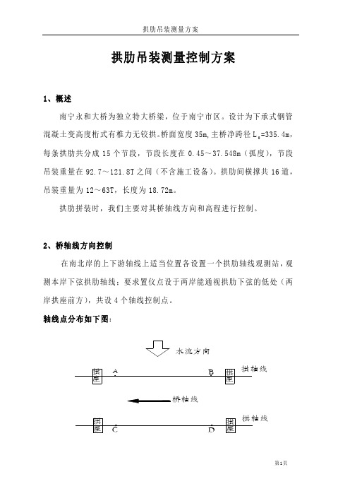 拱肋吊装测量方案