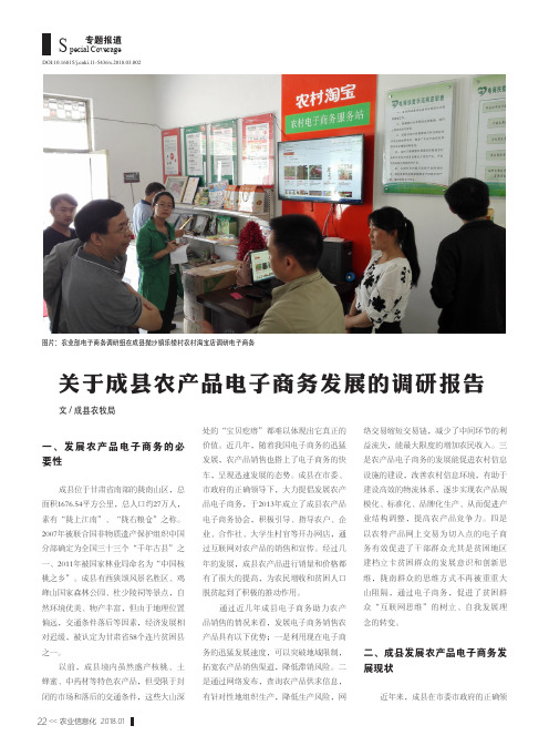 关于成县农产品电子商务发展的调研报告