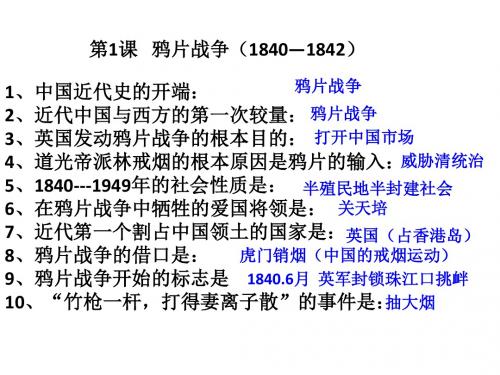 人教版中国近代史8上知识点梳理精品