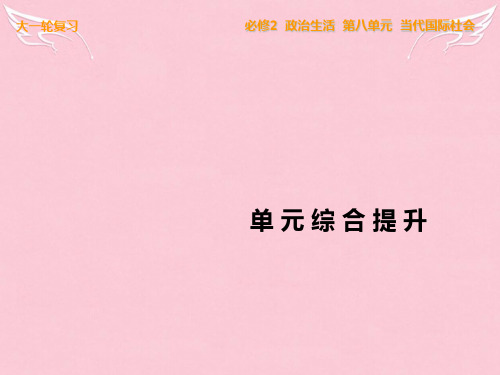 【步步高】高考政治一轮复习 单元综合提升八 当代国际社会课件 新人教版必修2