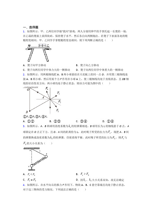 岳阳市高中物理必修一第三章《相互作用——力》检测卷(包含答案解析)