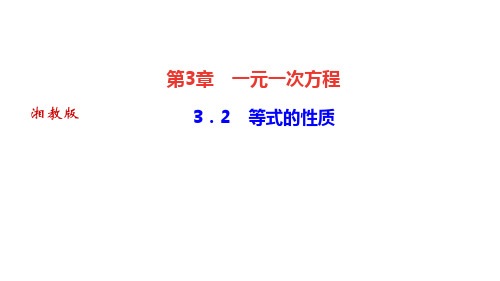 湘教版七年级数学上册作业课件 第3章 一元一次方程 等式的性质