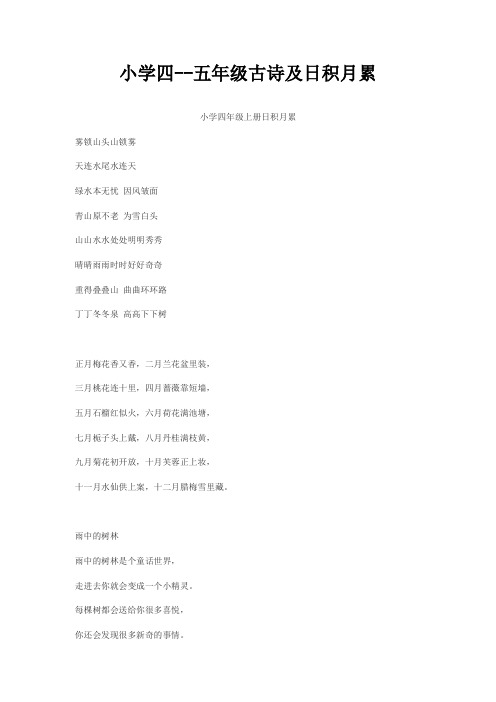 小学四五年级日积月累