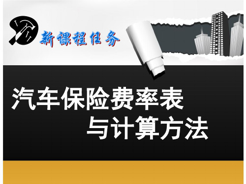 汽车保险费用计算