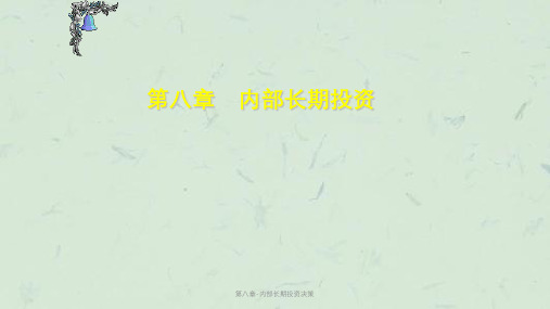 第八章-内部长期投资决策课件