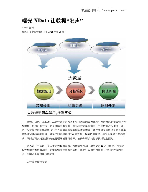 曙光XData让数据“发声”