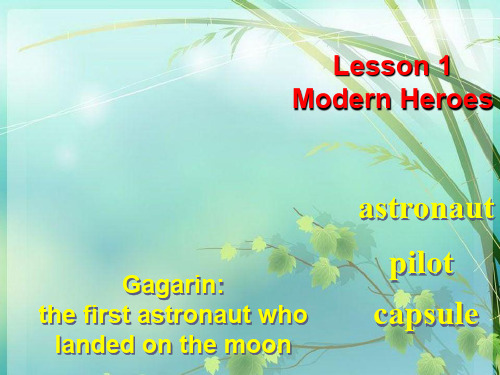 高中英语 Unit2 lesson1 Modern heroes2 北师大版必修1 PPT课件 图文