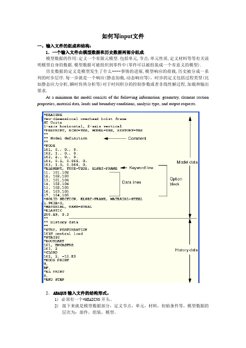 abaqus如何写.inp(input)文件要点