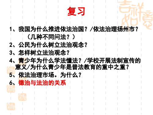 九年级政治期中复习