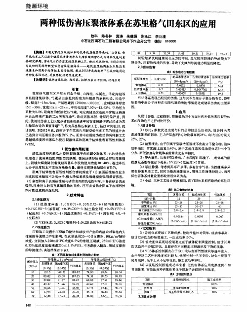 两种低伤害压裂液体系在苏里格气田东区的应用