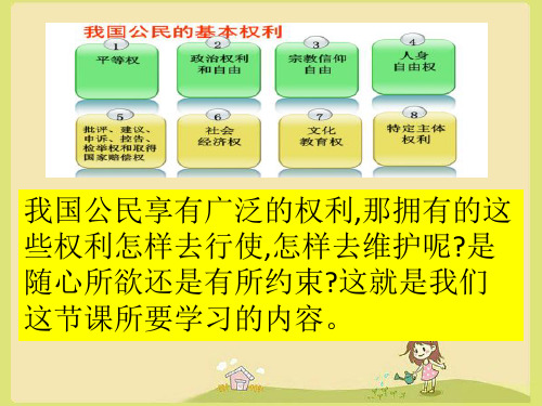 人教版八年级道德与法治下 3.2 依法行使权利 课件  (共21张PPT)