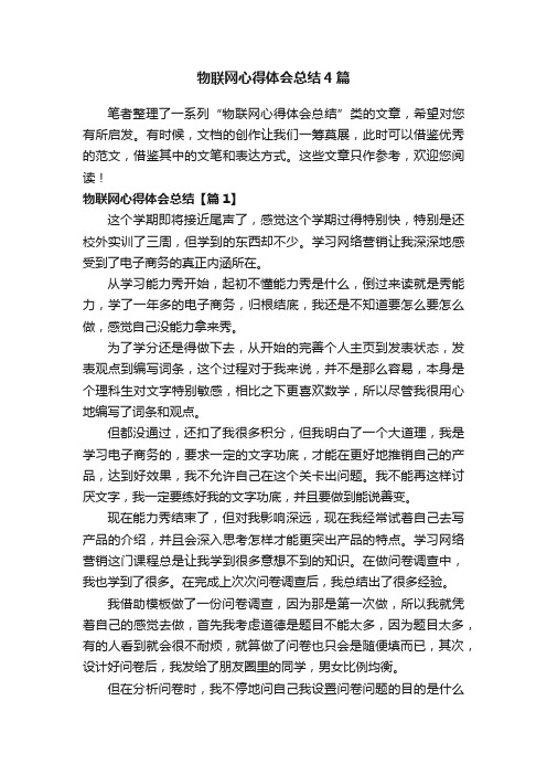 物联网心得体会总结4篇