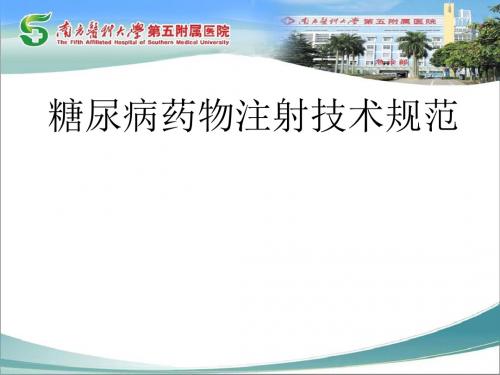 胰岛素注射技术规范标准