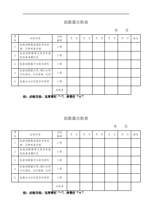 洗眼器点检表