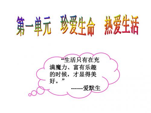 (2019版)七年级政治珍爱生命热爱生活