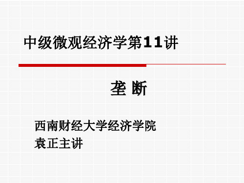 中级微观经济学第十一讲垄断