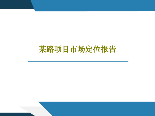 某路项目市场定位报告88页PPT