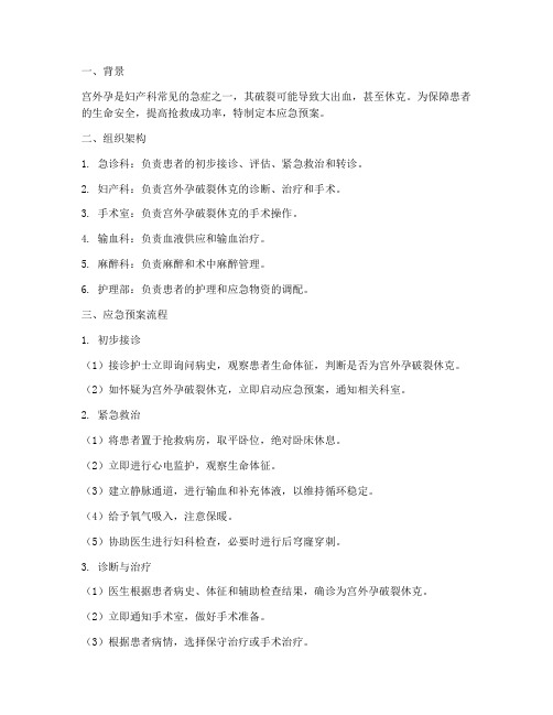宫外孕破裂休克应急预案