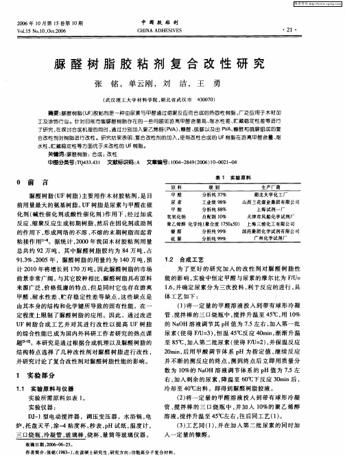 脲醛树脂胶粘剂复合改性研究