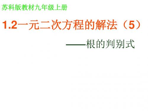 苏科2011课标版初中数学九年级上册第一章1.2一元二次方程的解法课件(共14张PPT)