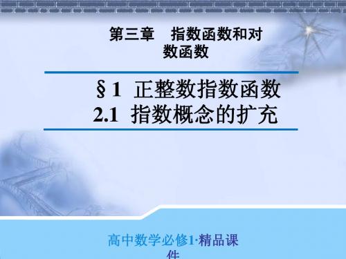 原创精品课件 3.2.1：§1 正整数指数函数~ 2.1 指数概念的扩充(导学式)