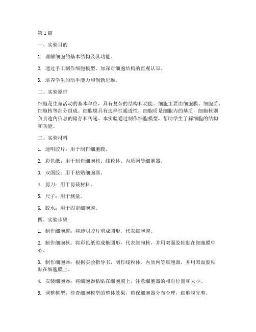 制作细胞模型实验报告(3篇)