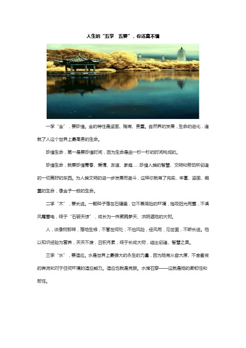 人生的“五学  五要”,你还真不懂