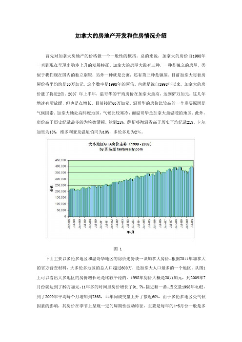 加拿大的房地产开发和住房情况介绍