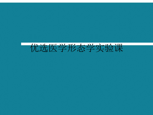 优选医学形态学实验课