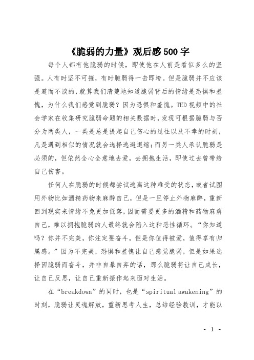 《脆弱的力量》观后感500字
