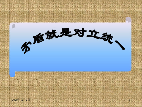 矛盾就是对立统一PPT课件