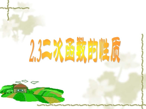 浙教版初中数学二次函数的性质 教学课件(共20张PPT)