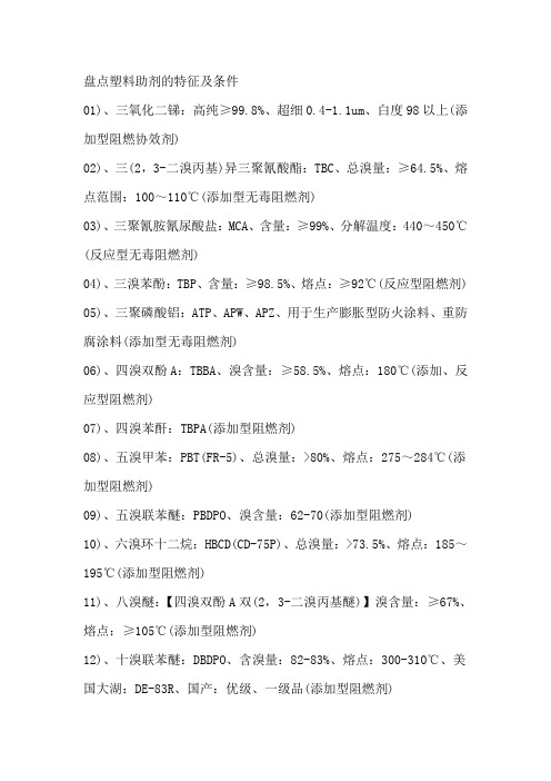 盘点塑料助剂的特征及条件