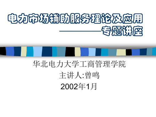 电力市场辅助服务理论及应用