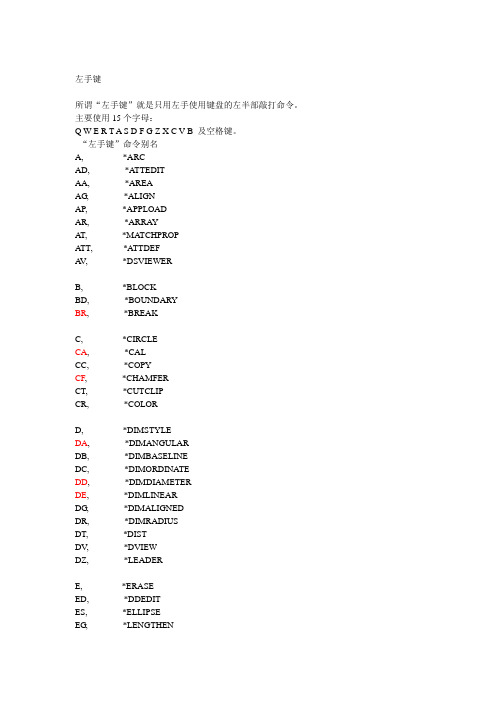 CAD左手键及加载过程