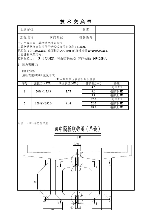 技术交底书(T梁横向张拉)