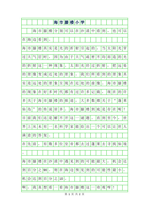年海市蜃楼小学作文