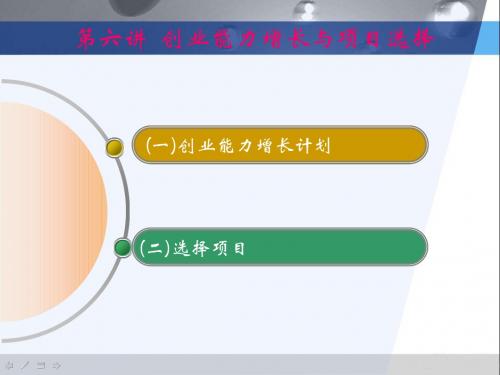 (精品文档)大学生创业实务-项目选择演示文档