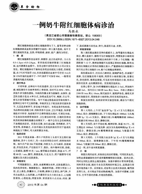 一例奶牛附红细胞体病诊治